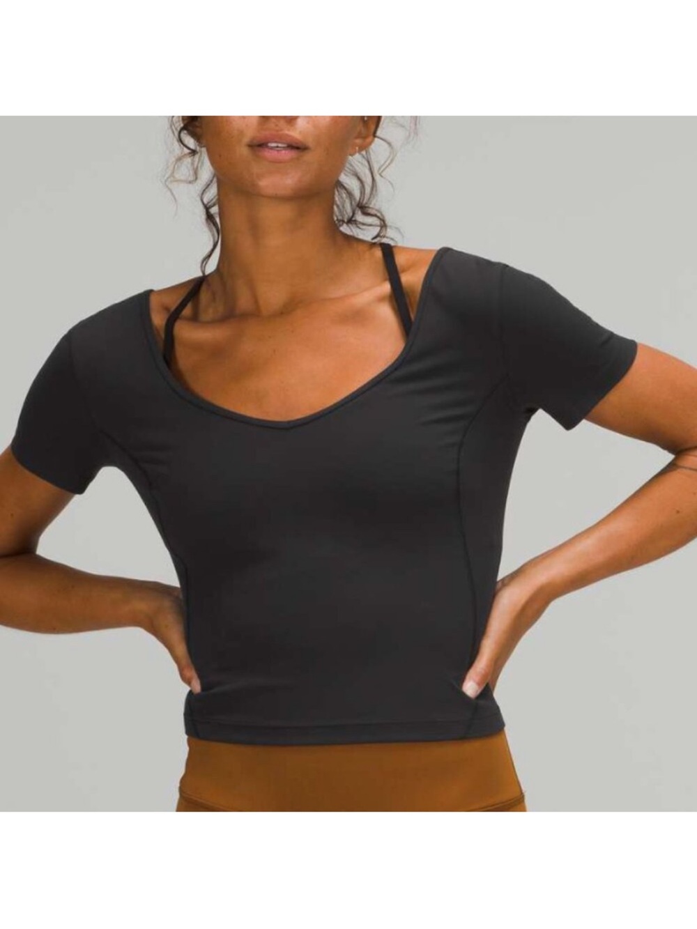 Lululemon Align Shirt Black Short Sleeve Scoop Neck Active Top
